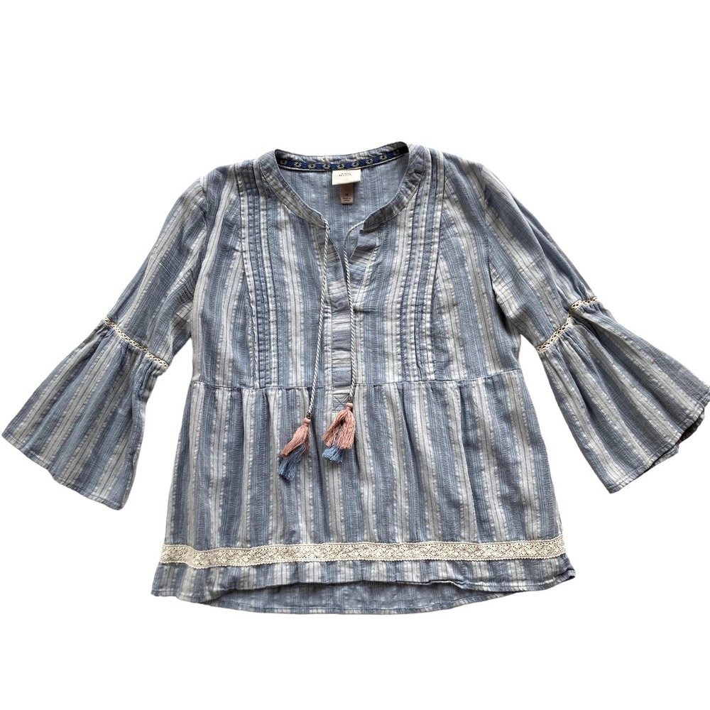 Knox Rose Boho Stripe Coastal Blouse Size M